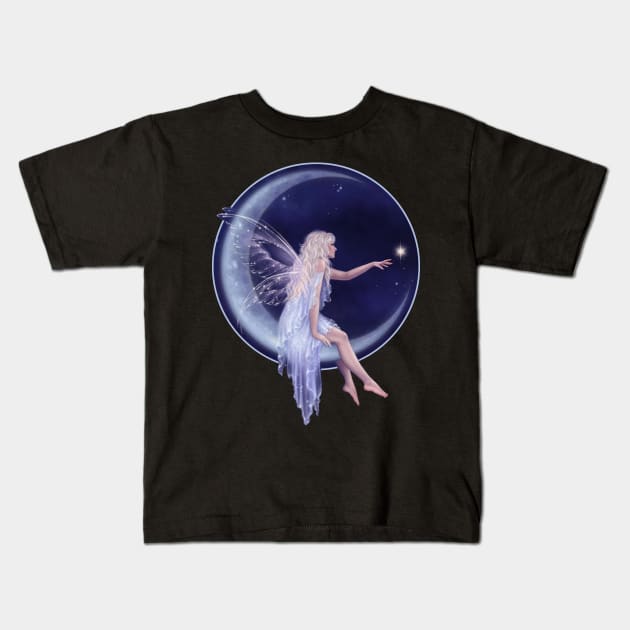 Birth of a Star Moon Fairy Kids T-Shirt by silverstars